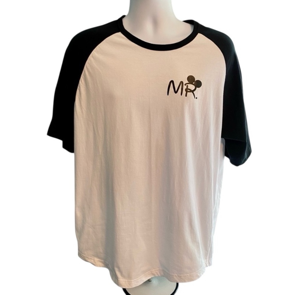 Disney Mr. Mickey Mouse Sport Tex Baseball White Black T Shirt 2012 Sz L